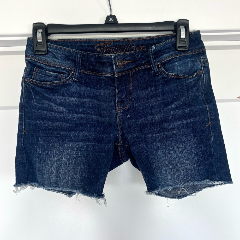 Delia’s Y2K Taylor Dark Washed Blue Jean Cut Off Denim Shorts Sz 1/2
